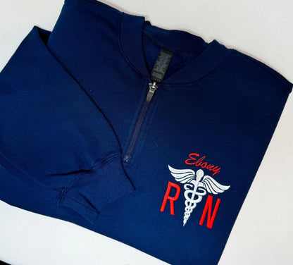 Caduceus RN 1/4 Zip Crewneck Sweatshirt