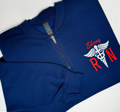 Caduceus RN 1/4 Zip Crewneck Sweatshirt